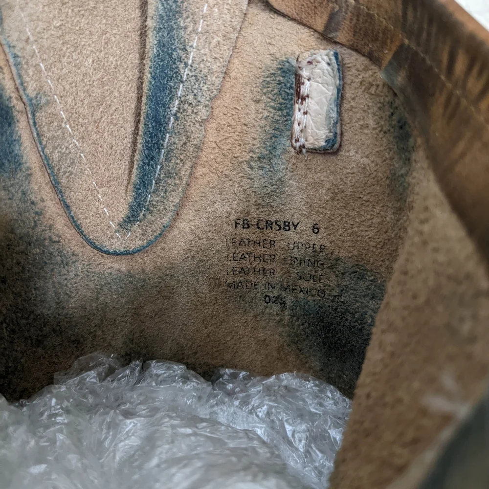 Freebird by Steven Crosby Slouch Leather Buckle Boots 6 - Picture 15 of 16